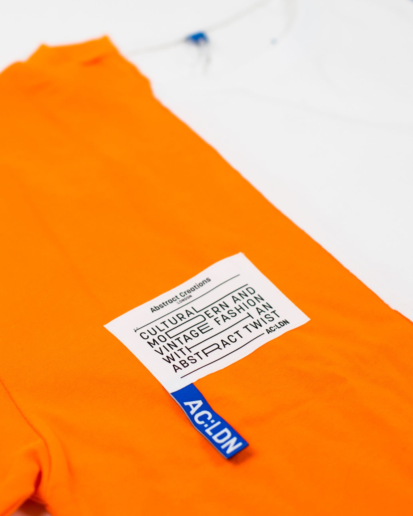 1/4 Colour T-shirt Oversized White/ Orange