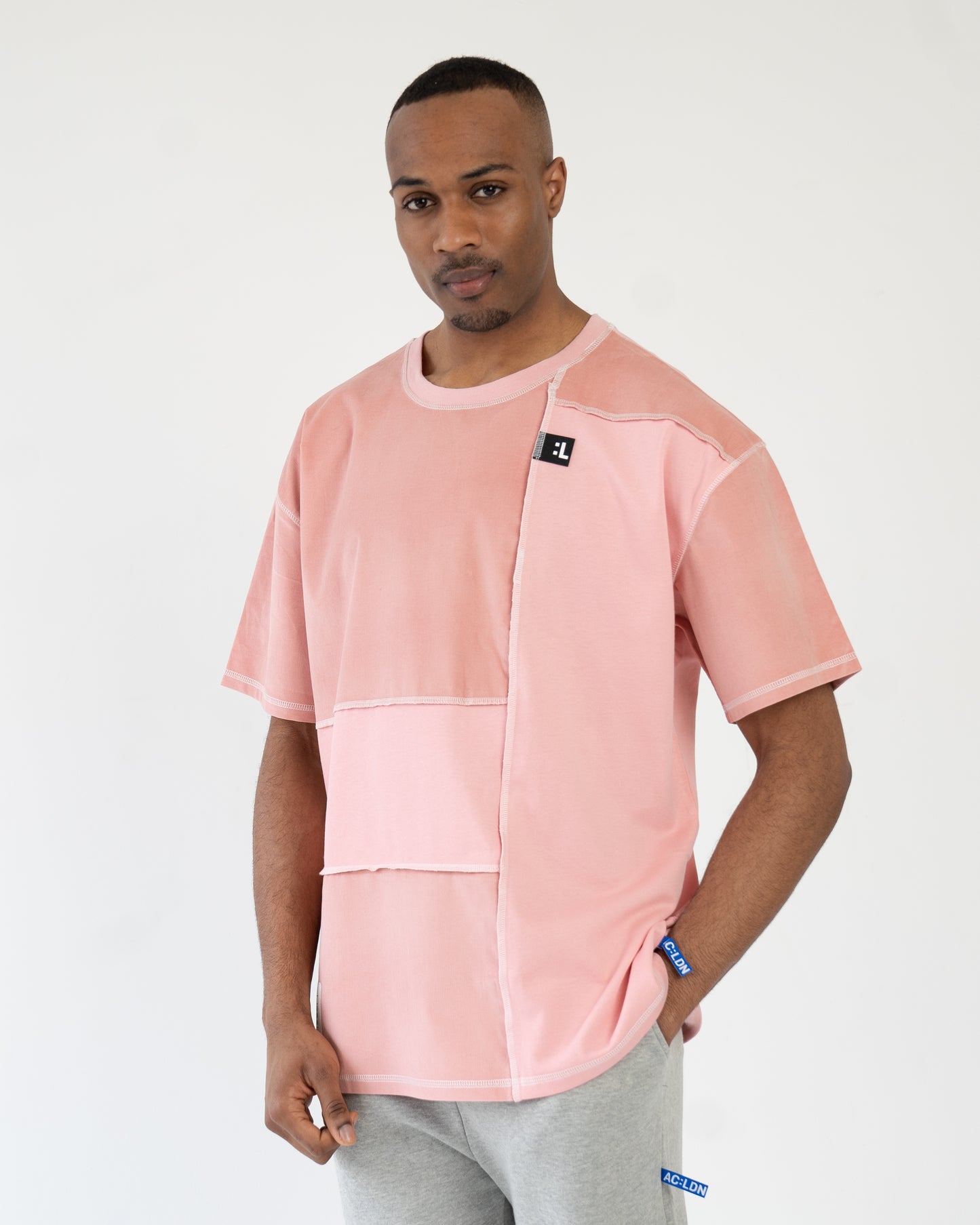 Patchwork T-shirt Oversized Pink