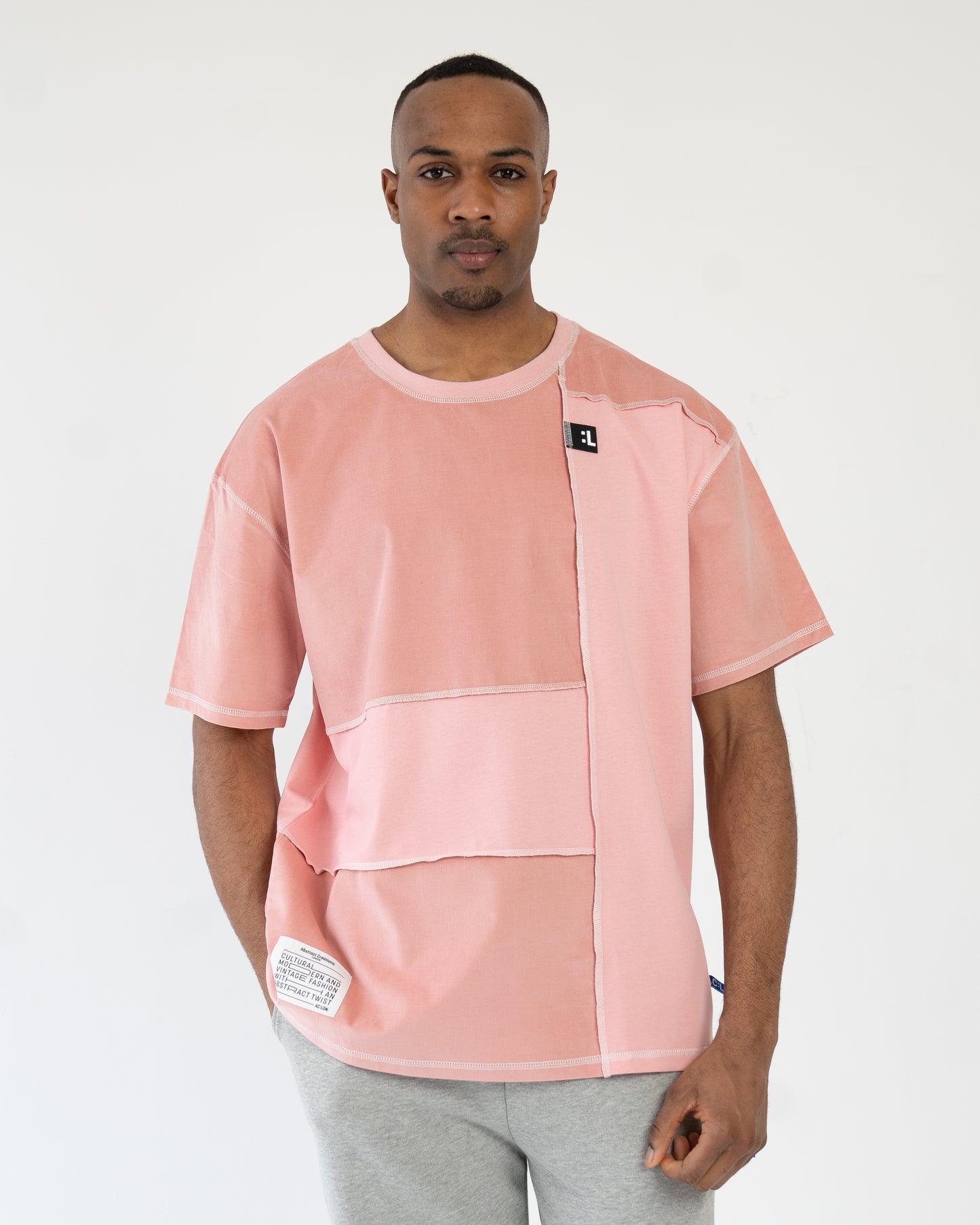 Patchwork T-shirt Oversized Pink