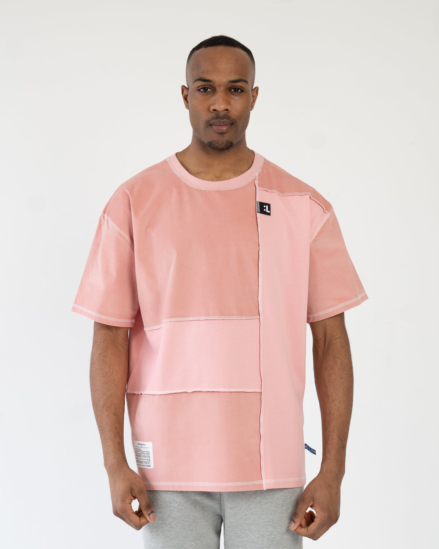 Patchwork T-shirt Oversized Pink