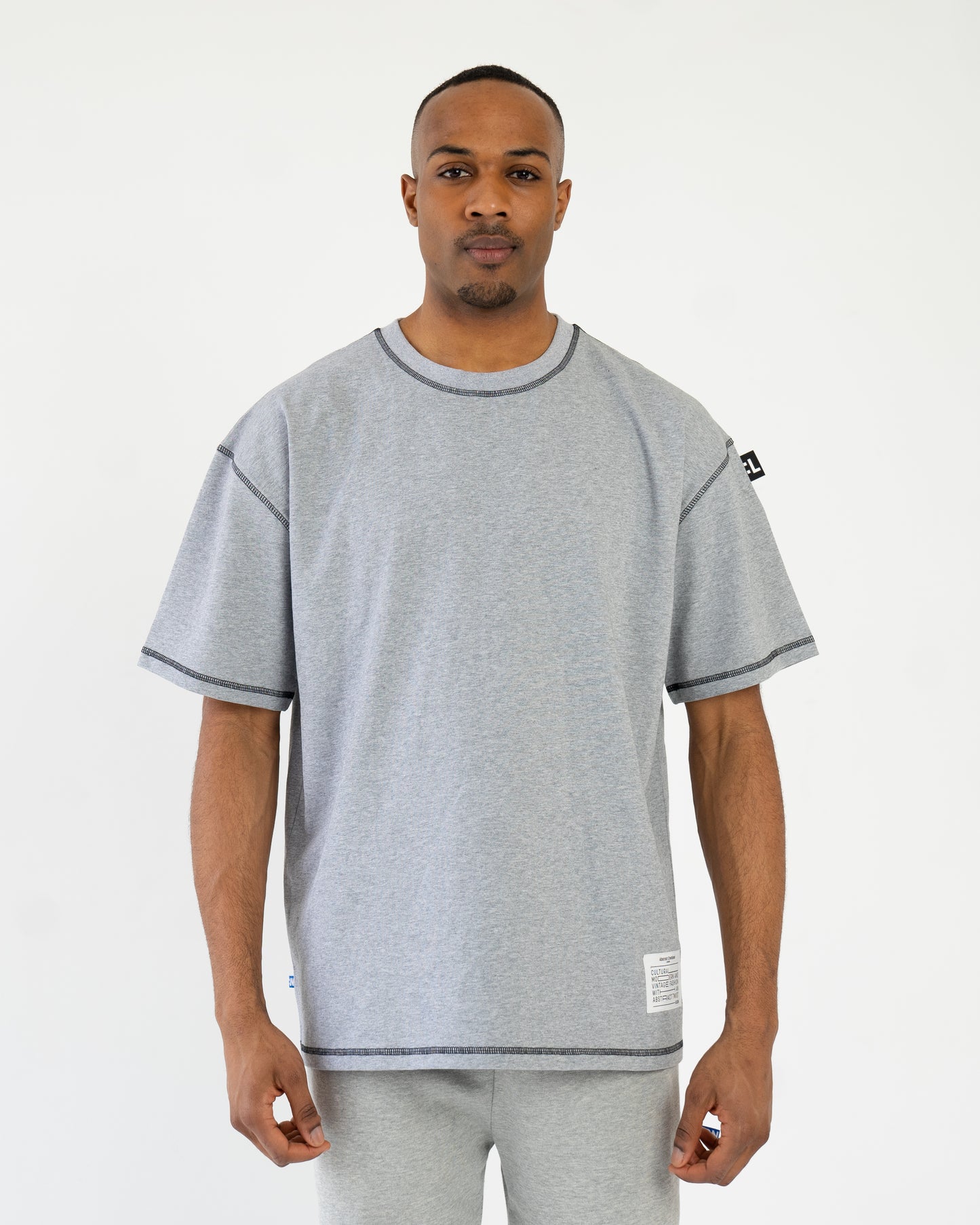 Overlocking T-shirt Oversized Grey