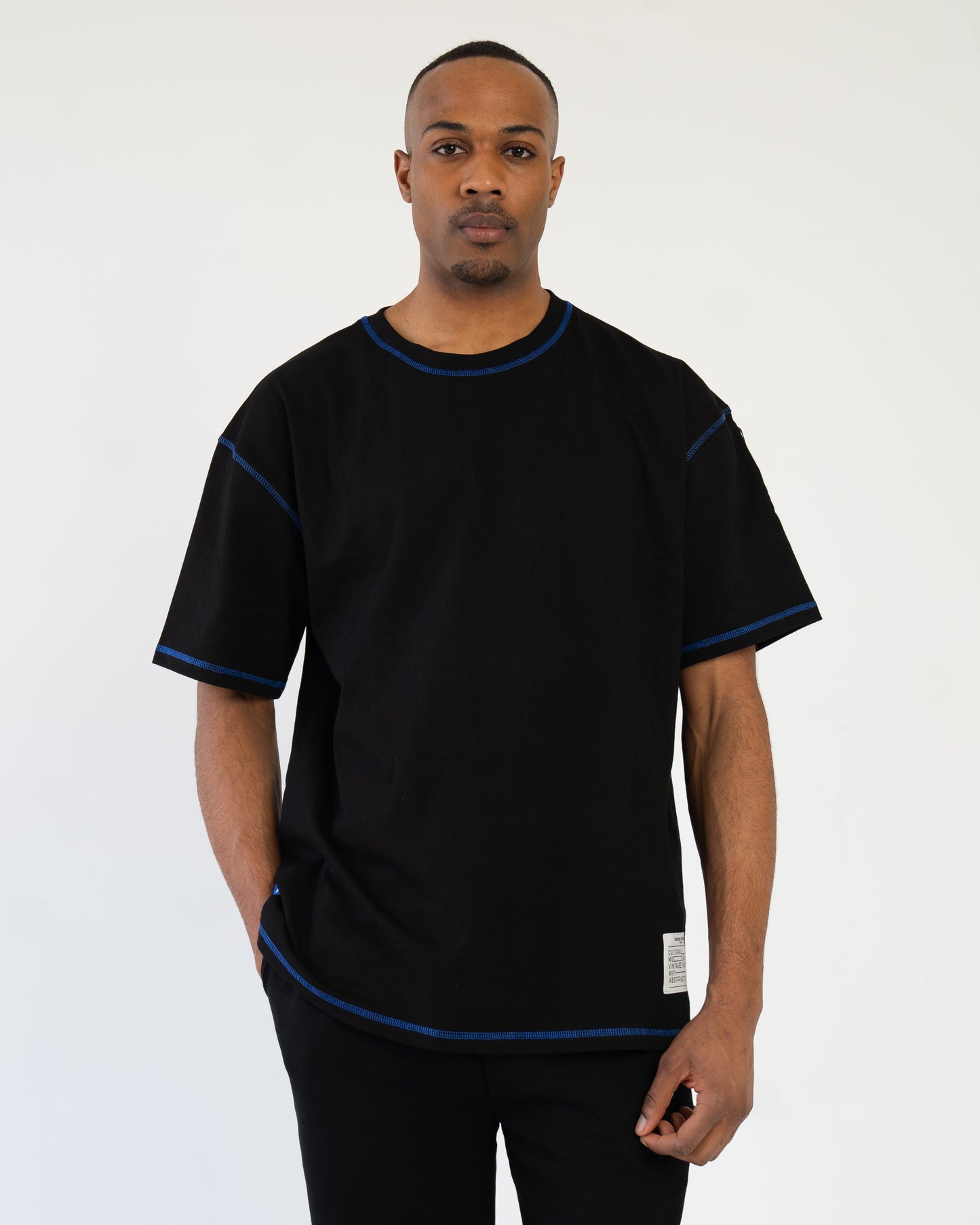 Overlocking T-shirt Oversized Black