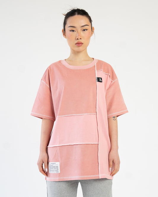 Patchwork T-shirt Oversized Pink