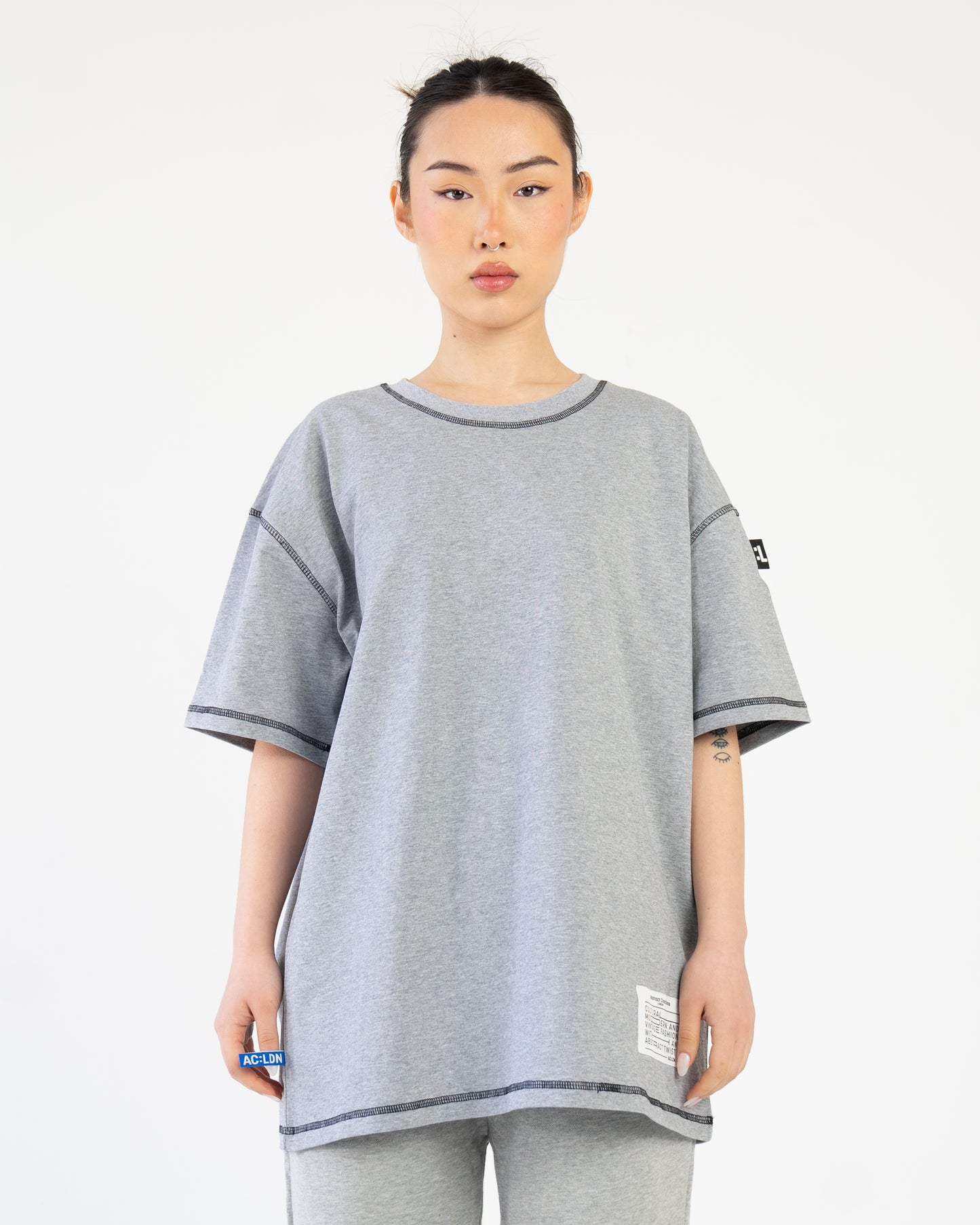 Overlocking T-shirt Oversized Grey