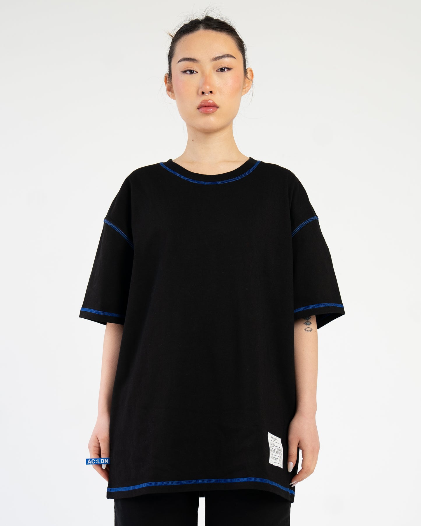 Overlocking T-shirt Oversized Black